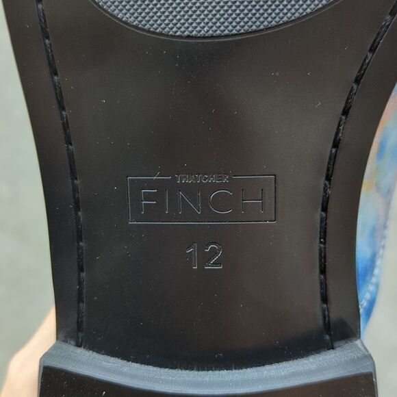 Thatcher Finch Men's Blue‎ Colored Marbled Luxury Dress Shoes Size 11 - Picture 9 of 10